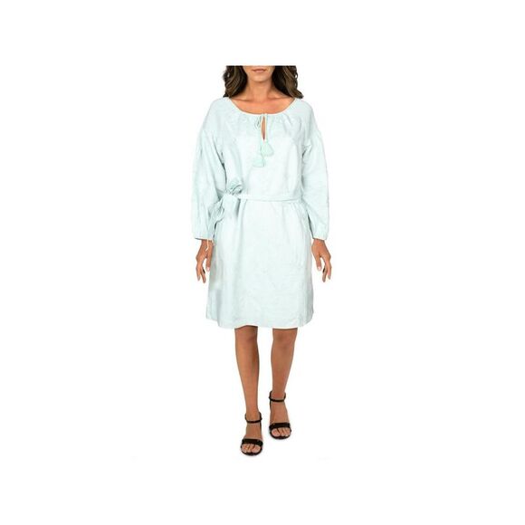 INC Dresses & Skirts - INC Womens Green Patterned Bell Sleeve Above The Knee Fit + Flare Dress Size: S